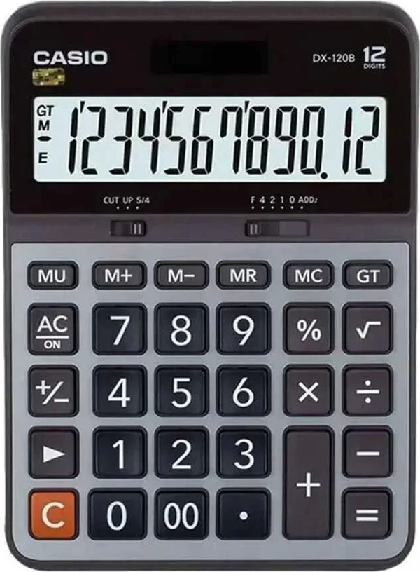 Casio Dx120S Hesap Makinesi 12 Hane Pilli ve Güneş Enerjili - Image 1