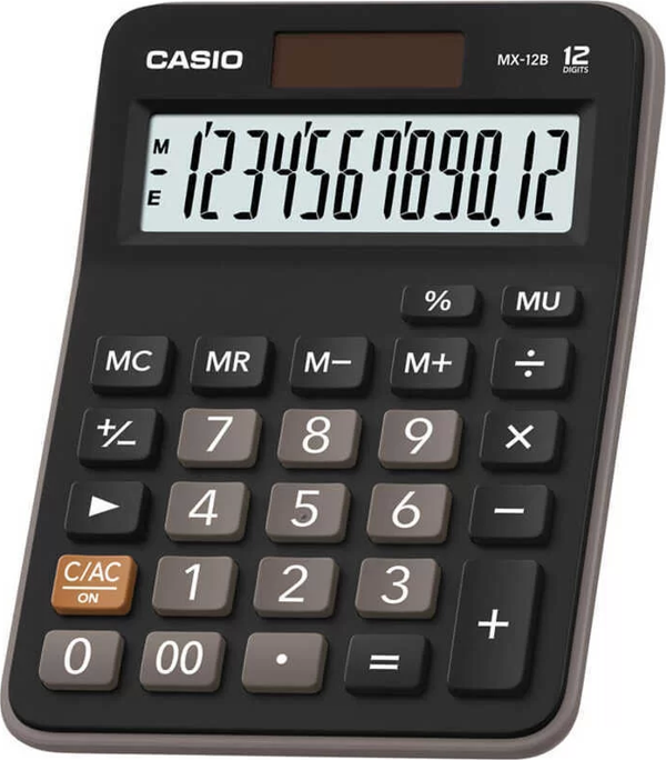 Casio DX-12B Hesap Makinesi 12 Hane Pilli ve Güneş Enerjili - Image 1