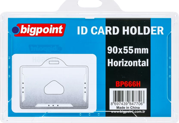 Bigpoint Kart Kabı Sert Yatay Şeffaf 90x55mm - Image 1