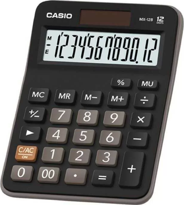 Casio Mx-12B Hesap Makinesi 12 Hane Pilli ve Güneş Enerjili - Image 1