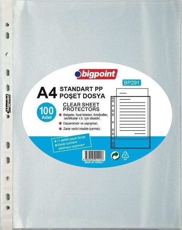 Bigpoint BP291 A4 Poşet Dosya (100 lü Paket) - Image 1