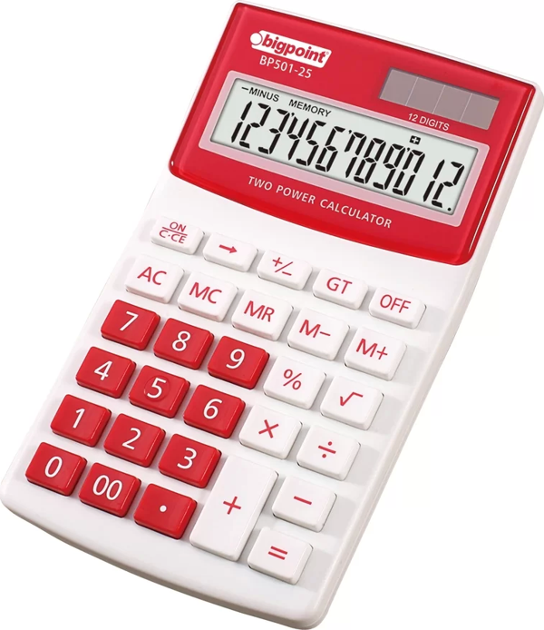 Bigpoint Hesap Makinesi 12 Hane Kırmızı - Image 1