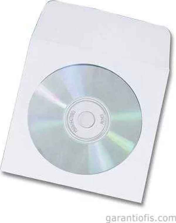 Cd & Dvd Zarfı Pencereli Beyaz 110gr (50 li Paket) - Image 1