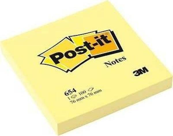 Post-it 100 Yaprak Not Sarı 76x76 mm 654 - Image 1