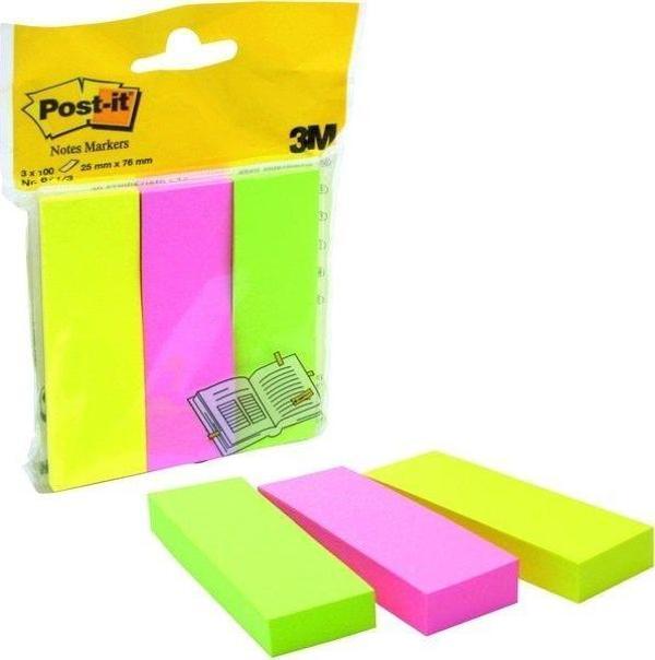 Post-it Sayfa İşareti Neon 3 Renk x 100 Yaprak 25x76 mm 671-3 - Image 1