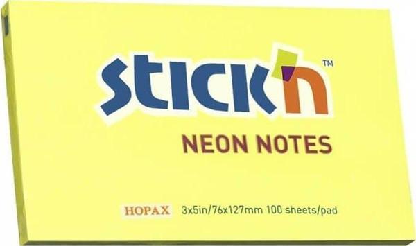 Stickn Yapışkanlı Not Kağıdı 76X127 Sarı 21135 - Image 1