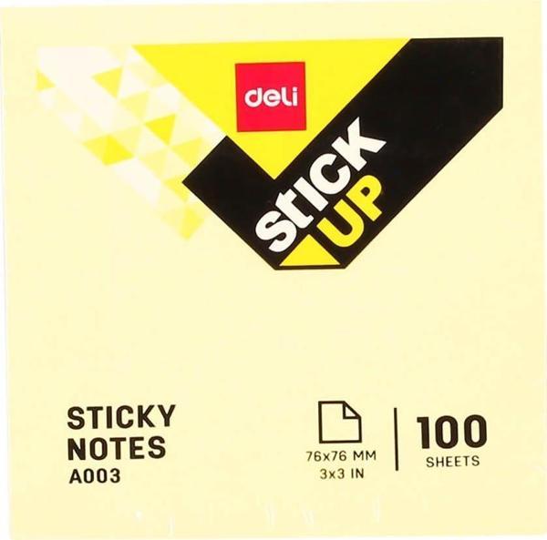 Deli Sticky Notes Yapışkanlı Not Kağıdı 76x76 mm Sarı 100 Sayfa 00353 - Image 1