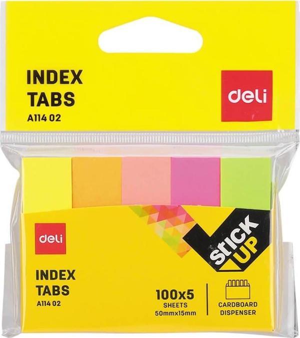 Deli Sticky Notes İndex Tabs 5 renk 100’lü A11402 - Image 1