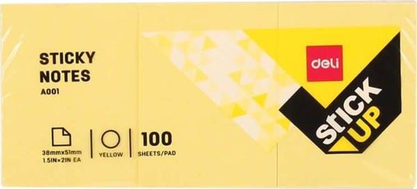 Deli Sticky Notes Yapışkanlı Not Kağıdı 38x51 mm 100 Sayfa A00153 - Image 1