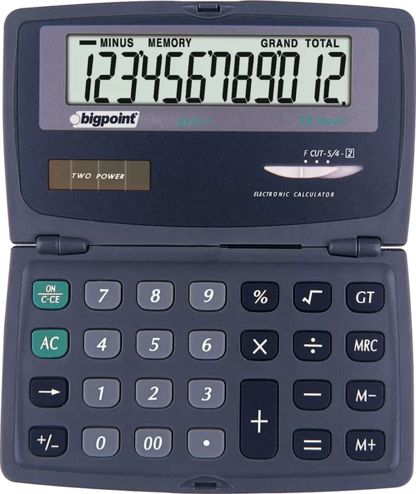 Bigpoint Hesap Makinesi Cep Tipi 12 Hane - Image 1