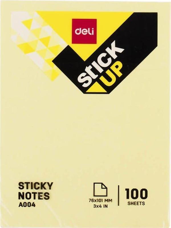Deli Sticky Notes Yapışkanlı Not Kağıdı 76x101 mm Sarı EA00453 - Image 1
