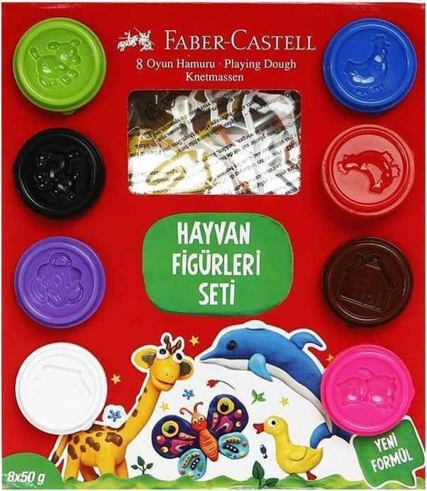 Faber-Castell Oyun Hamuru Hayvan Figürleri Seti 8x50 gr - Image 1