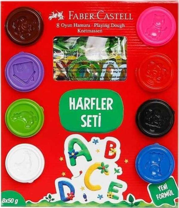 Faber-Castell Oyun Hamuru Harfler Seti 8x50 gr - Image 1