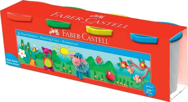 Faber  Oyun Hamuru 100g x 4 Klasik Renkler 000010 - Image 1