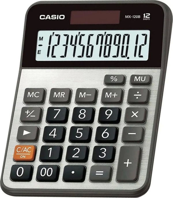 CASİO DX-120 B MASA ÜSTÜ HESAP MAKİNESİ 12 HANE METAL YÜZEY - Image 1
