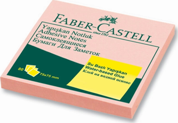 FABER-CASTELL YAPIŞKANLI NOT KAĞIDI 75x75 HARMONY PASTEL PEMBE (5089585402) - Image 1