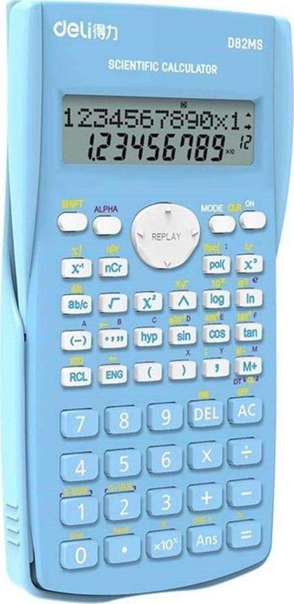Deli Bilimsel Hesap Makinesi 240F-10+2 Digits Mavi D82MS - Image 1