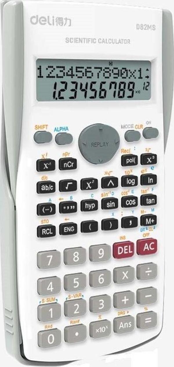 Deli Bilimsel Hesap Makinesi 240F-10+2 Digits Beyaz D82MS - Image 1