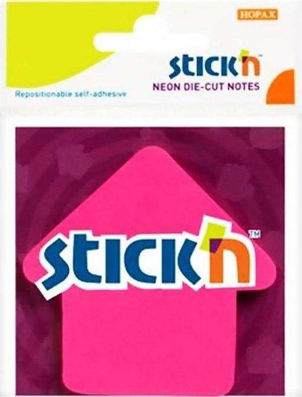 STİCK'N 21181 YAPIŞKANLI OK NOT KAĞIDI 70x70 50 YAPRAK PEMBE - Image 1