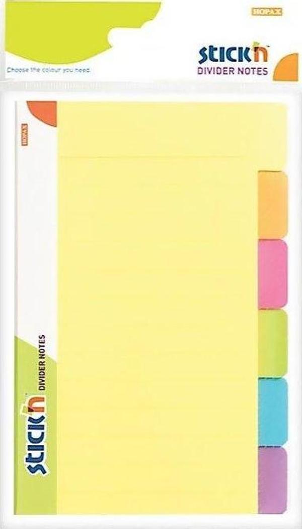 STİCK'N 21460 SEPERATÖRLÜ YAPIŞKANLI NOT KAĞIDI 149x98 ÇİZGİLİ SARI - Image 1