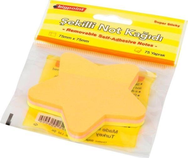 Bigpoint Şekilli Not Kağıdı Yıldız 75 Yaprak - Image 1