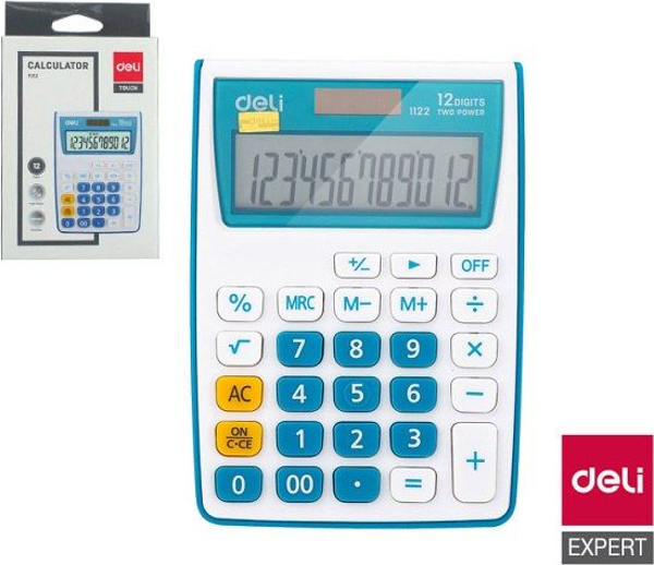 DELİ 1122 MASA ÜSTÜ HESAP MAKİNESİ 12 HANE MAVİ - Image 1