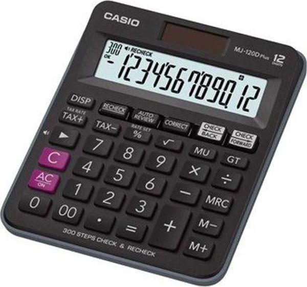 CASİO MJ-120 D PLUS MASA ÜSTÜ HESAP MAKİNESİ 12 HANE SİYAH (TAX 300 İŞLEM KONTROLLÜ) - Image 1
