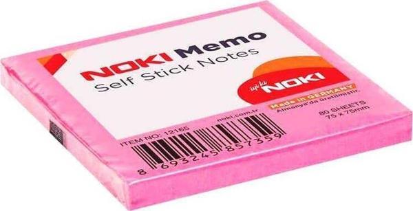 Noki Yapışkanlı Not Kağıdı 75x75 mm Memo Pembe 80 Yaprak - Image 1