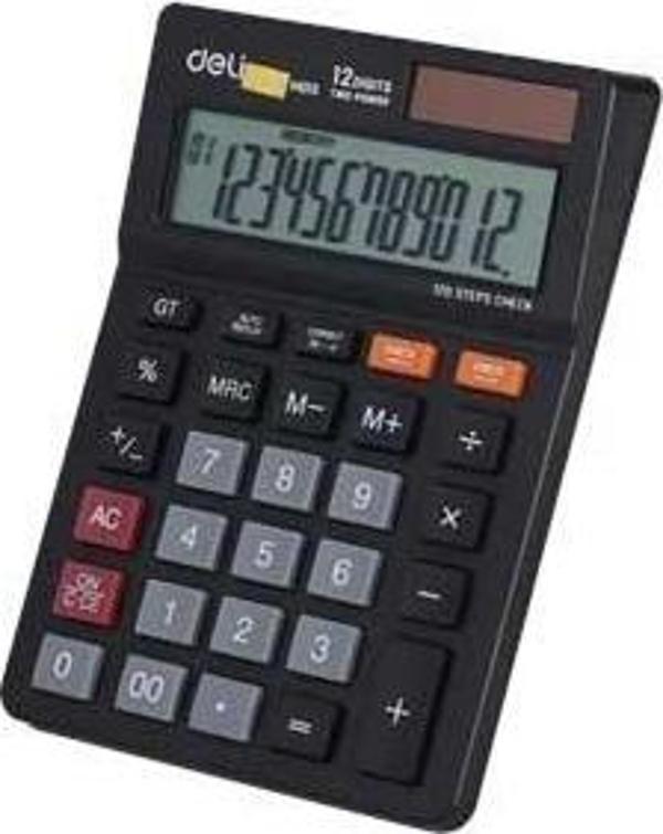 Deli M01320 Hesap Makinesı Masa Üstü 12 Hane Siyah - Image 1