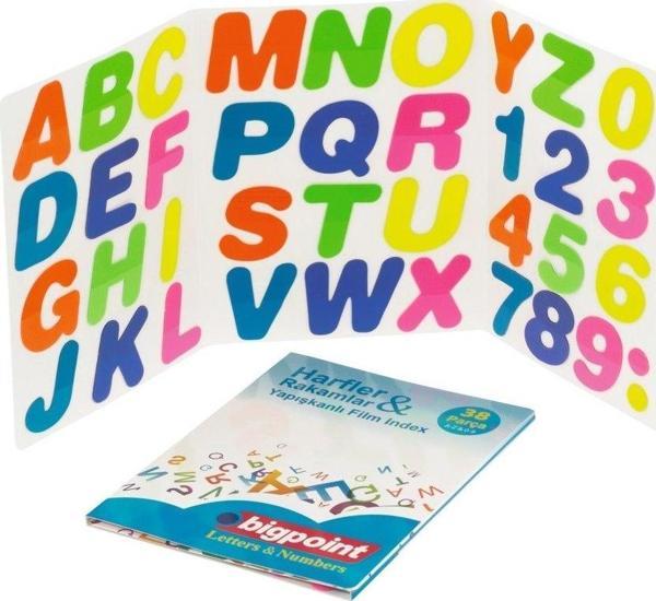 Bigpoint Yapışkanlı Harfler ve Rakamlar 38 Parça - Image 1