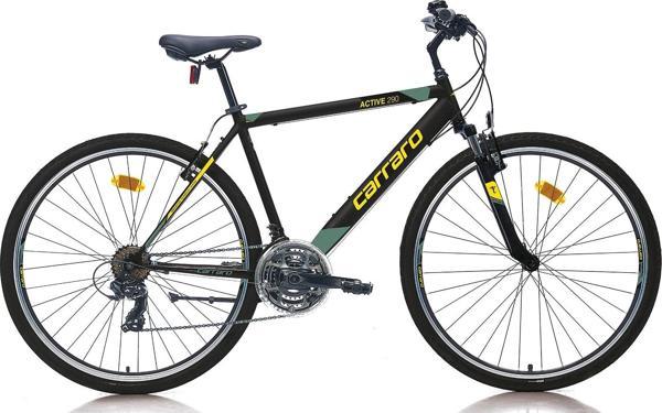 Carraro Active 290 V Fren 21 Vites 28 Jant Şehir Bisikleti Siyah Sarı Yeşil 52 Kadro - Image 1
