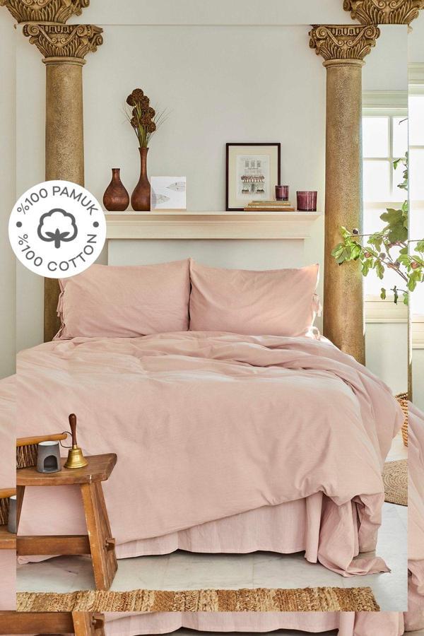 Karaca Home 4 Element Blush %100 Pamuk Tek Kişilik Nevresim Takımı Su Toprak - Image 1