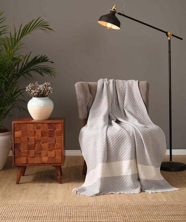 Karaca Home Wilma Gri Throw Battaniye 130X170 Cm - Image 1