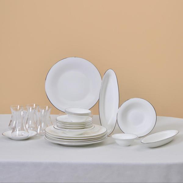 Karaca Fine Pearl Fame 26 Parça 6 Kişilik Kahvaltı Takımı Platin - Image 1