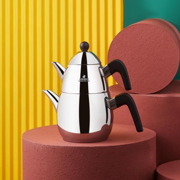 Karaca Powersteel Pro 316+ Tokyo Midi Çelik İndüksiyon Tabanlı Çaydanlık Takımı - Image 1