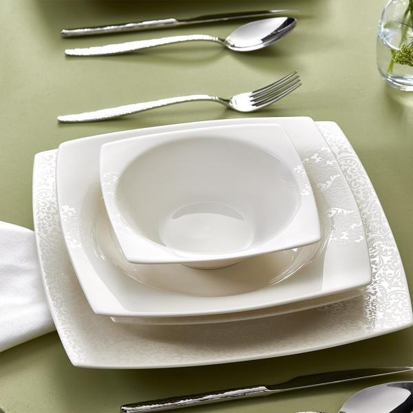 Karaca Square Bone Flava 24 Parça 6 Kişilik Yemek Takımı - Image 1