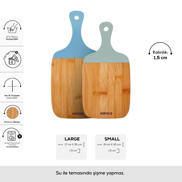 Karaca Pony 2'li Bambu Sunum Tahtası Blue - Image 1