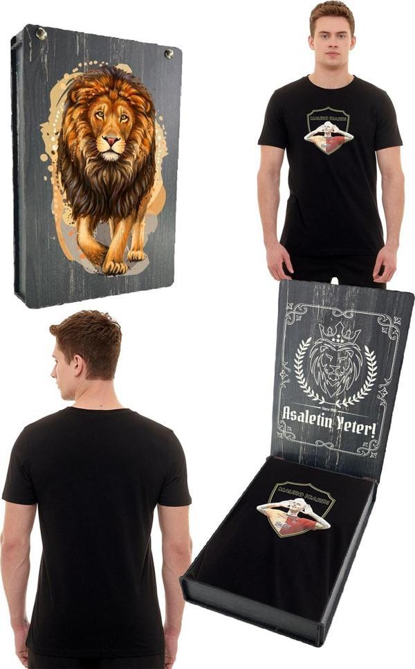 Galatasaray Orijinal Lisanslı Sıfır Yaka Siyah Gs İcardi T-Shirt Gs Aslan Baskılı Hediye - Image 1