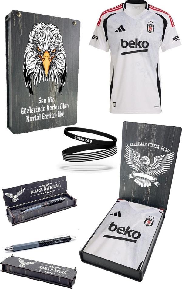 Beşiktaş Orijinal 24-25 Beyaz Forma Kalem + Bileklik Hediyeli Özel Tasarım Hediyelik Ahş - Image 1