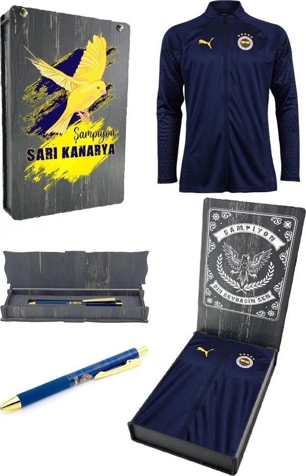 Fenerbahçe Orijinal Lisanslı 23-24 Tam Fermuar Antrenman Sweat + Kalem Set Özel Ahşap Kutulu - Image 1