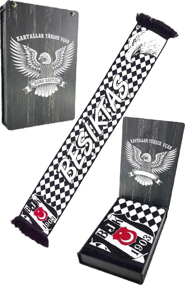 Beşiktaş Orijinal Dokuma Atkı Hediyelik Ahşap Kutulu - Image 1