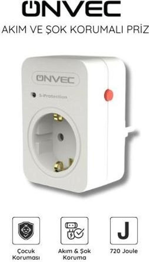 Onvec Basic Tekli Akım ve Şok Korumalı Priz 720 Joule - Image 1