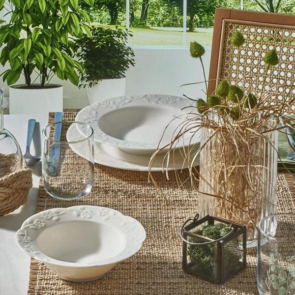 GÜRAL PORSELEN Carmına 24 Parça 6 Kişilik Bone Yemek Takımı - Image 1