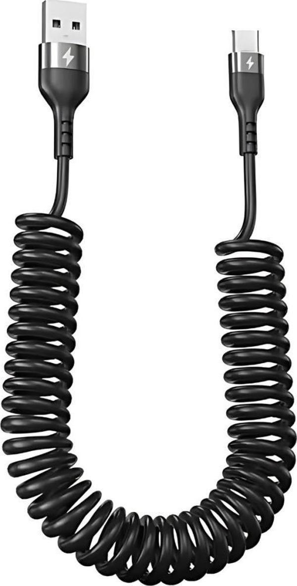 Coofbe Super Şarj 5A 66W Sprial Type-C Şarj Kablosu Araç Şarj Kablosu Veri Aktarım Kablosu Elastik - Image 1