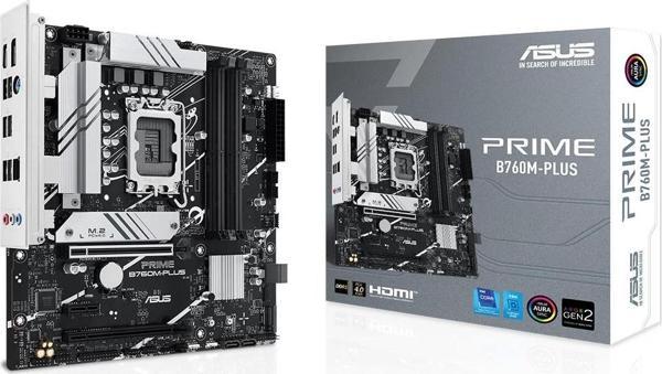 Asus Prime B760M-PLUS DDR5 7200mhz (OC) RGB M.2 1700p mATX Anakart - Image 1