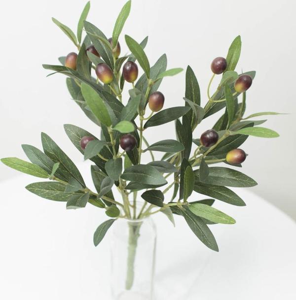 Netten Evime Yapay Zeytin 40 cm 5 Dallı 10 Meyveli Demet Yapay Çiçek Artificial Olive - Image 1