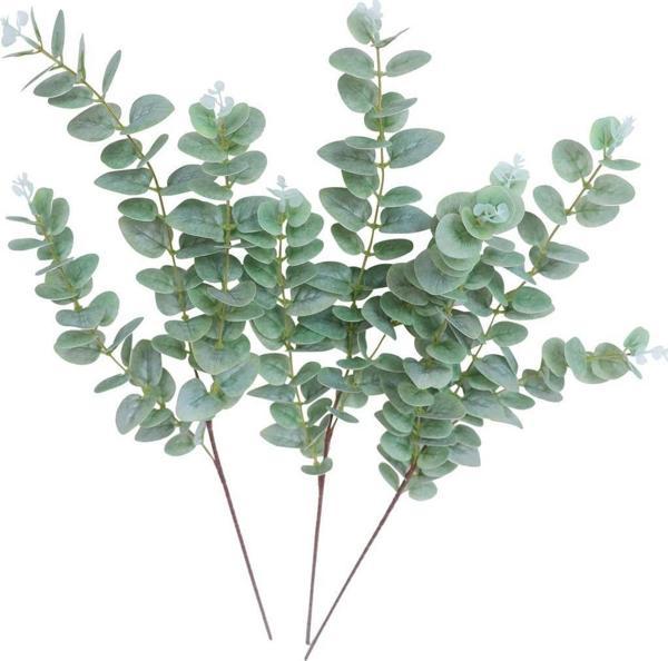 Netten Evime Yapay Çiçek Yeşil Okaliptus 90 cm 5Dallı Uzun Dal Eucalyptus - Image 1