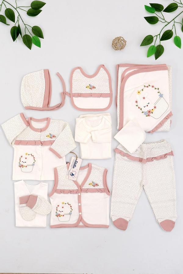 Kız Bebek Hastane Çıkışı 10 Yenidoğan Set STL6744 - Image 1