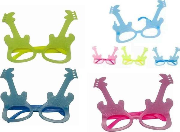 Fosforlu Gitar Model Glow Parti Gözlüğü Karanlıkta Yanan Gözlükler 12 Adet - Image 1