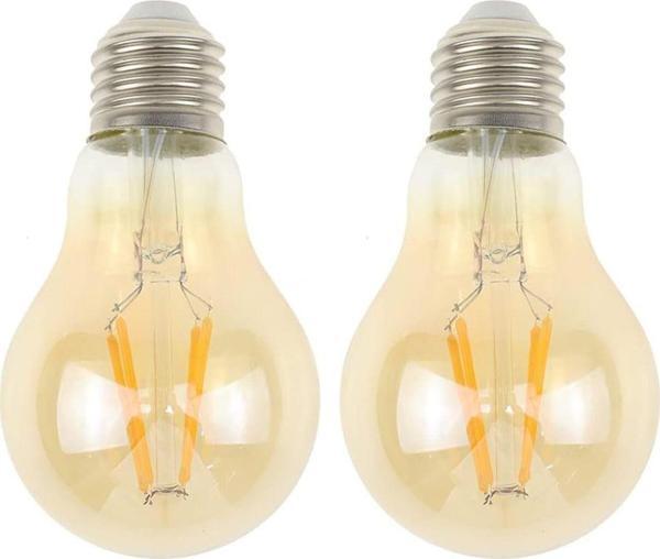 2 Adet Rustik 4w A60 Led Filament Ampul Bal Cam E27 Sarı Işık Dekoratif Vintage Aydınlatma - Image 1
